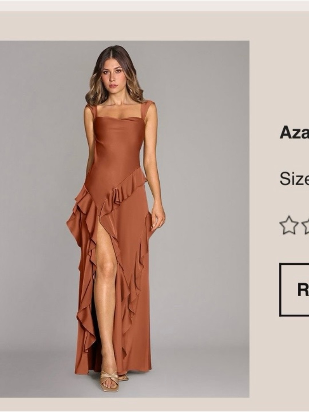 Azazie Sloane Ruffle High-Slit Women's Dress - Picture 2 of 2